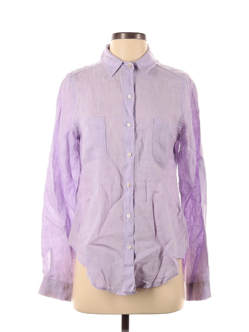 Lily Pulitzer Linen Lighg Purple Button-Up Women's Shirt